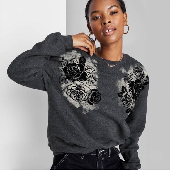 Wild Fable oversized floral dad sweatshirt - Picture 1 of 8